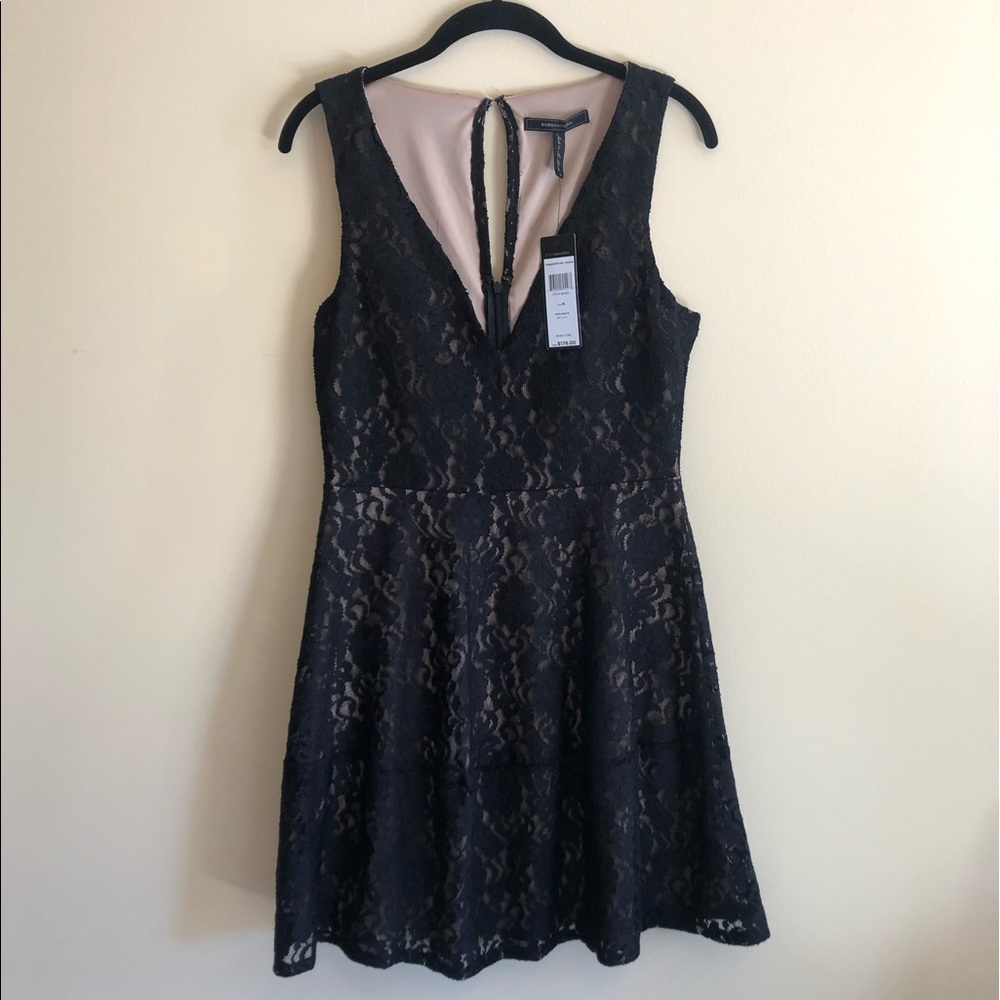BCBG Black lace sleeveless dress